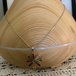 Silver Coloured Baguette Necklace